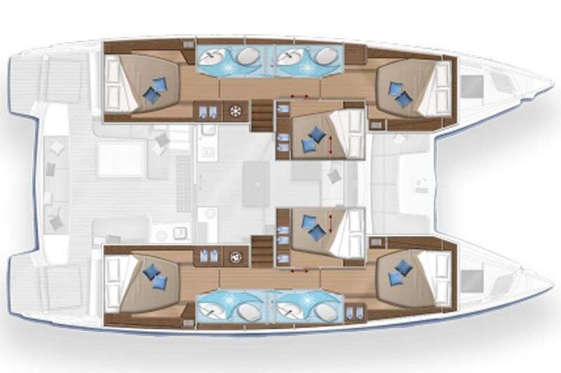 NOMAD II Lagoon 50 - Boat Interior Layout