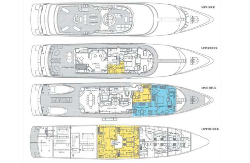 AZUL V - Boat Interior Layout
