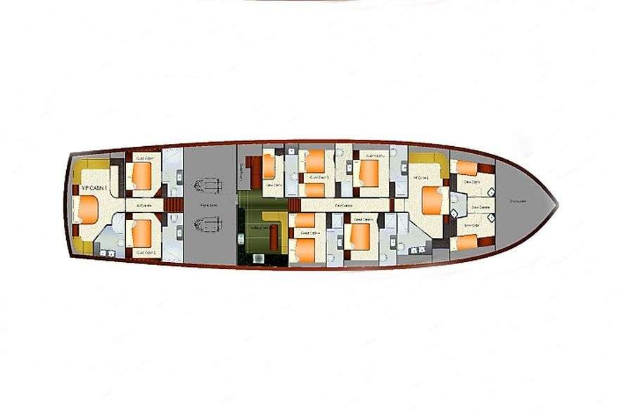 QUEEN OF SALMAKIS - Boat Interior Layout