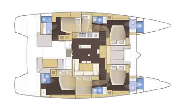 NOMAD Lagoon 52 - Boat Interior Layout