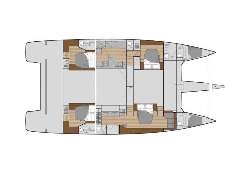AETHER Fountaine Pajot Alegria 67 - Boat Interior Layout