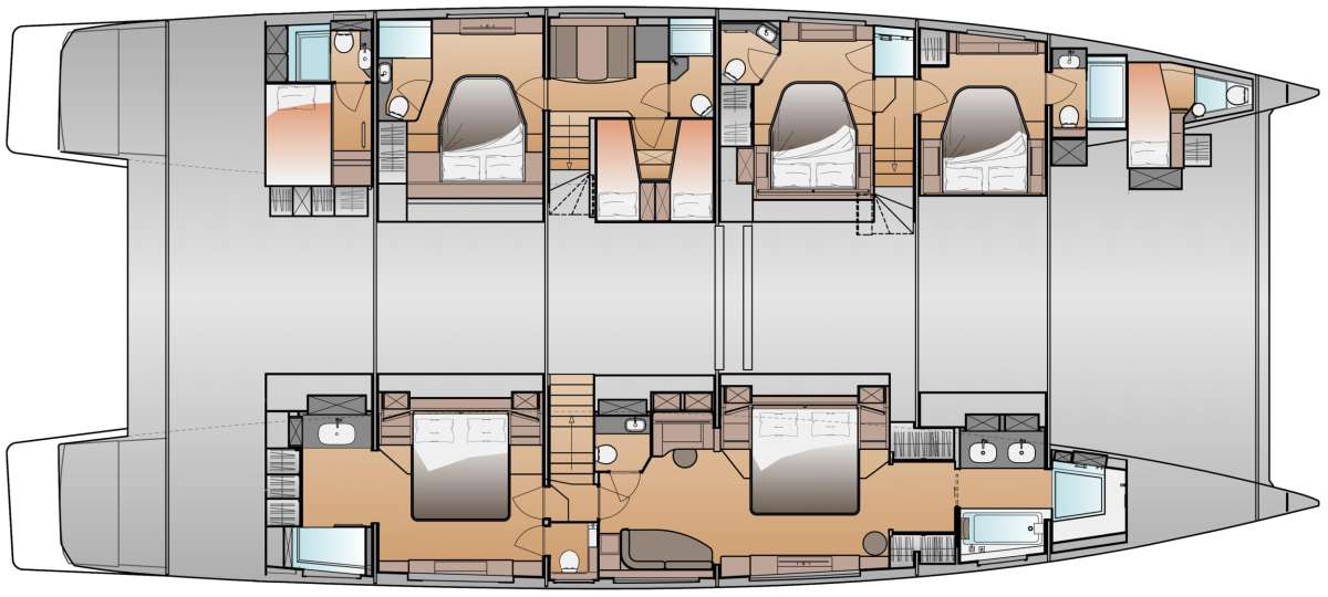 SERENISSIMA III – Fountaine Pajot Thira 80 - Boat Interior Layout