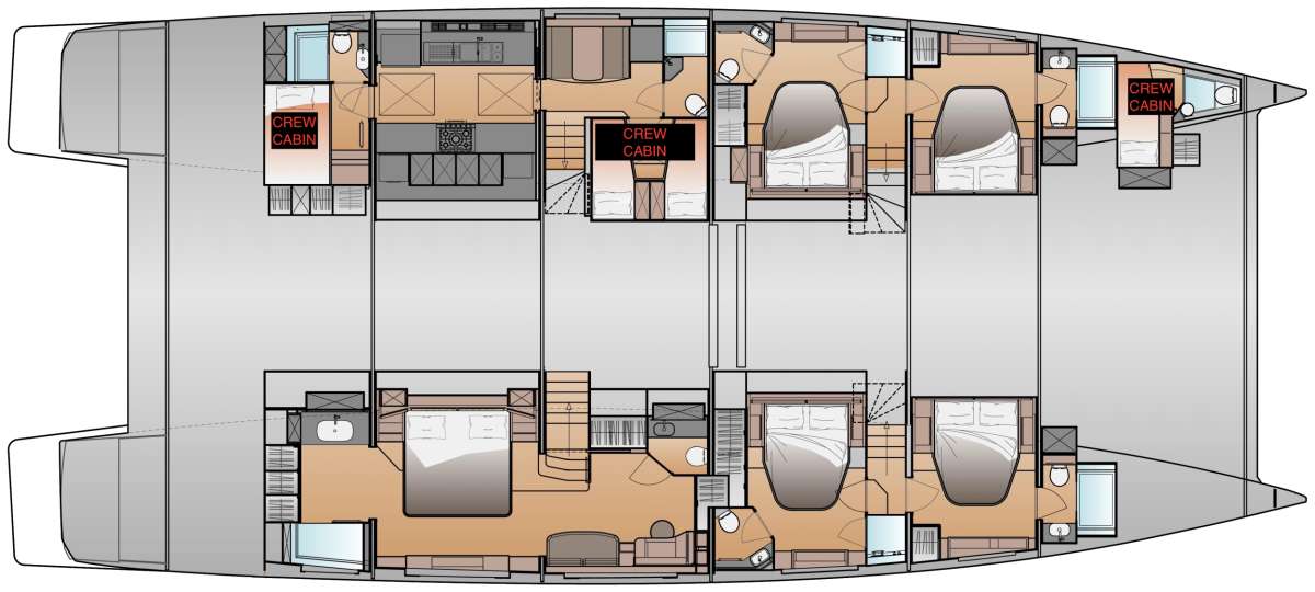 AD ASTRA 80 Fountaine Pajot Thira 80 - Boat Interior Layout